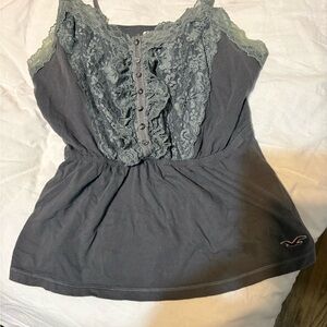 Hollister Charcoal Knit Top